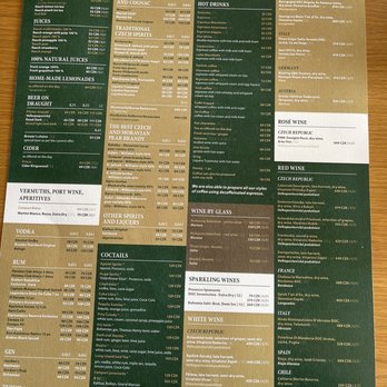 Kolkovna Dock - Drink menu - Czech Near Me - Prague, Puerto Rico