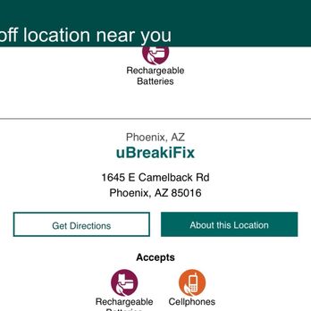 uBreakiFix - State website say they take rechargeable batteries. They refused don't waste your time. - Electronics Repair Near Me - Phoenix, Arizona