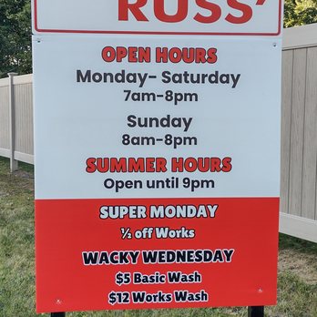 Russ' Car Wash - Open Hours and Weekly Specials - Car Wash Near Me - Toledo, Ohio Russ' Car Wash - Open Hours and Weekly Specials - Car Wash Near Me - Toledo, Ohio