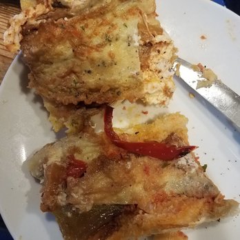 Paul & Vinnie’s - a peek inside their eggplant grinder - Pizza Near Me - Bloomfield, Connecticut