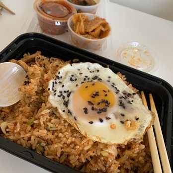Namsan - a tray of rice with a fried egg and chopsticks - Korean Near Me - Los Angeles, California Namsan - a tray of rice with a fried egg and chopsticks - Korean Near Me - Los Angeles, California