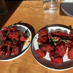Tikka House - Chicken 65 with leaves and sauce, outstanding!!