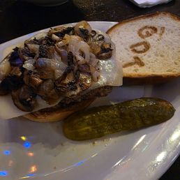 Tavern burger, Swiss cheese not American Tavern burger, Swiss cheese not American