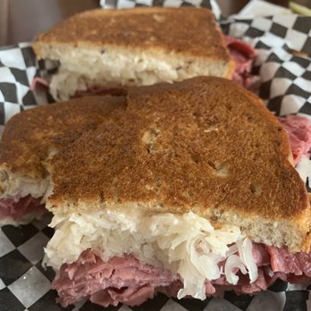 Biderman's Deli - House Reuben after my first bite....delish! - Delis Near Me - Austin, Texas