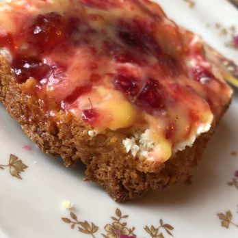 Teaberry's Tea Room - Flaky, buttery, amazing scone. Delicious fruit jam, amazing lemon curd, clotted cream - Tea Rooms Near Me - Flemington, New Jersey