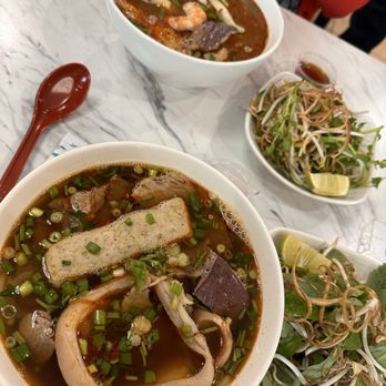 Bún Nhân Quán - Noodles!! Bun Bo Hue (front) and Bun Mam (back) - Vietnamese Near Me - Houston, Texas Bún Nhân Quán - Noodles!! Bun Bo Hue (front) and Bun Mam (back) - Vietnamese Near Me - Houston, Texas