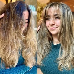 Ashley Jade Artistry - Before and after dimensional balayage