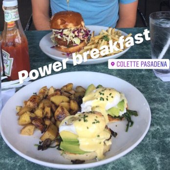Colette - Eggs Florentine with avocado Fried Chicken Sandwich - Breakfast & Brunch Near Me - Pasadena, California