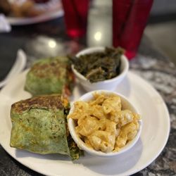 Johnny's Chicken and Waffles - Buffalo Chicken Wrap, Mac & Cheese, Kale Greens