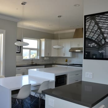 Caesarstone Pure White On The Island Caesarstone Concrete On The
