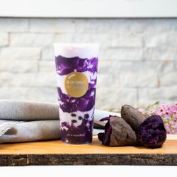 Mr Green Bubble - Purple Cloud Tea Latte, Ube flavored tea latte. Sweet and creamy latte