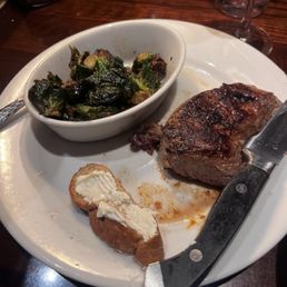 Crispy Brussels Sprouts 8oz Renegade Sirloin SUPER FILLING. I could've done the 6oz.