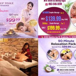 NY Foot & Body Spa - 90 mins couple massage for 2 only & 199.99 ( Reg $ 220 ) , hot stone & foot scrub for free