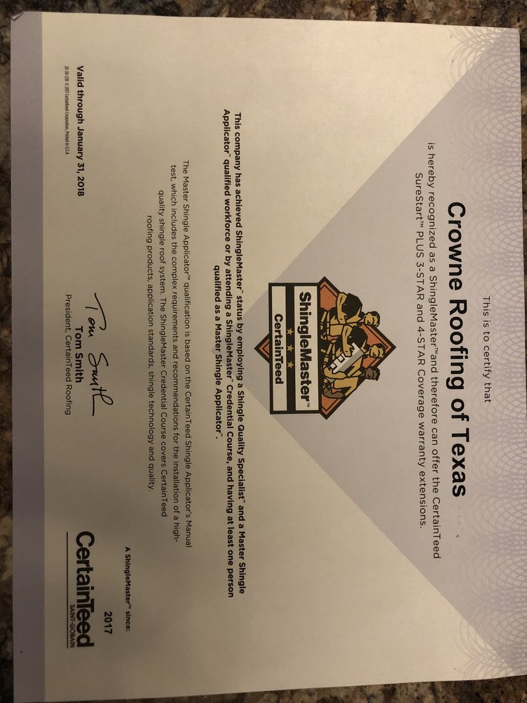 Slide of Crowne Roofing of Texas