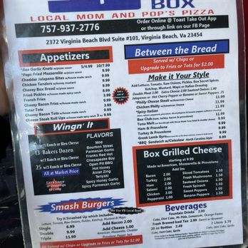 The Pizza Box - Menu - Pizza Near Me - Virginia Beach, Virginia The Pizza Box - Menu - Pizza Near Me - Virginia Beach, Virginia