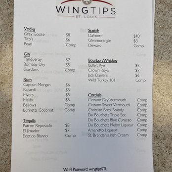 Wingtips Lounge - Bar Menu - Airport Lounges Near Me - St. Louis, Missouri Wingtips Lounge - Bar Menu - Airport Lounges Near Me - St. Louis, Missouri