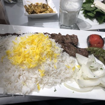 Shamshiry - Chelo Kabob Kubideh, doogh, toorshe veggies, and sabzi paneer - Middle Eastern Near Me - Vienna, Virginia Shamshiry - Chelo Kabob Kubideh, doogh, toorshe veggies, and sabzi paneer - Middle Eastern Near Me - Vienna, Virginia