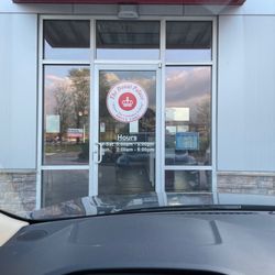 The Donut Palace - The front door BUT, they have a drive-thru too.