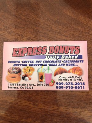 Menu photo 1 Express Donuts Fontana, CA Menu photo 1 Express Donuts Fontana, CA