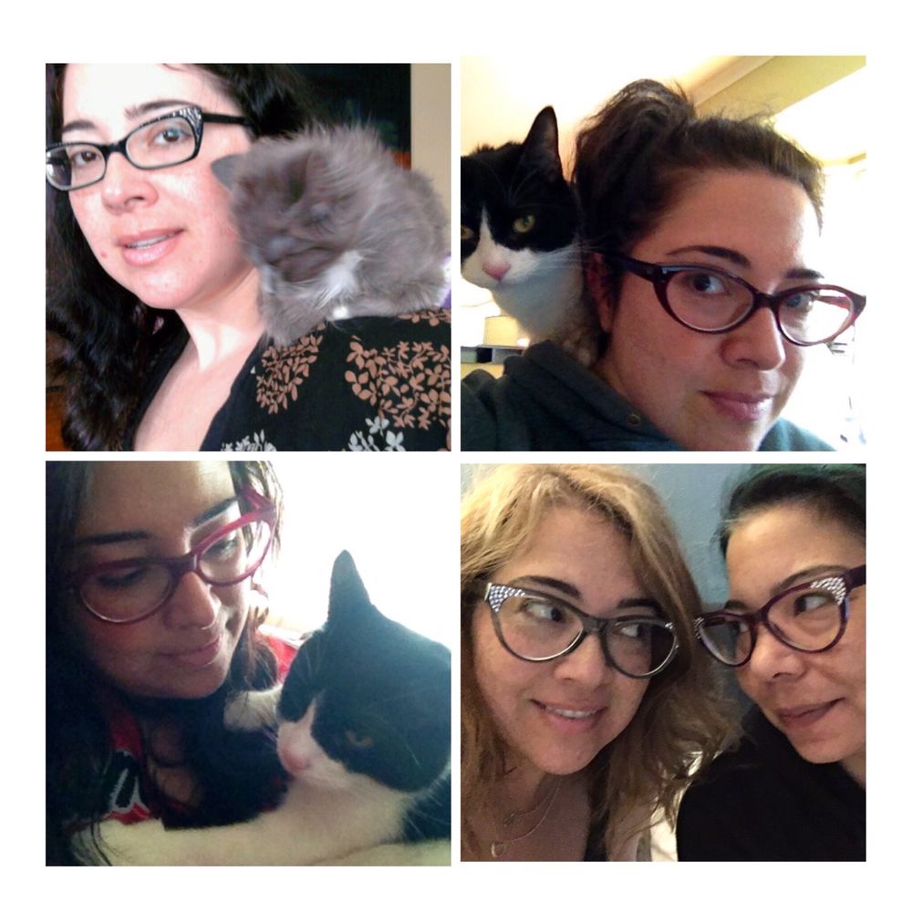 A history of glasses from SEE. Bottom right, my sister loved my gray Diamond cat eyes so much she got a pair in purple! A history of glasses from SEE. Bottom right, my sister loved my gray Diamond cat eyes so much she got a pair in purple!