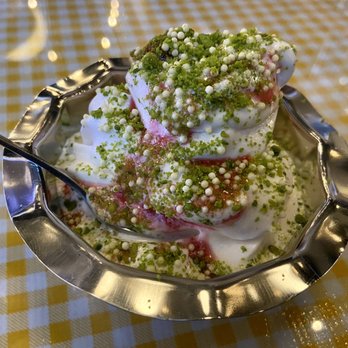 Laser Wolf - Brown Sugar Vanilla Soft Serve with Sicilian Pistachio-Rice Crunch and Sour Cherry - Middle Eastern Near Me - Philadelphia, Pennsylvania Laser Wolf - Brown Sugar Vanilla Soft Serve with Sicilian Pistachio-Rice Crunch and Sour Cherry - Middle Eastern Near Me - Philadelphia, Pennsylvania