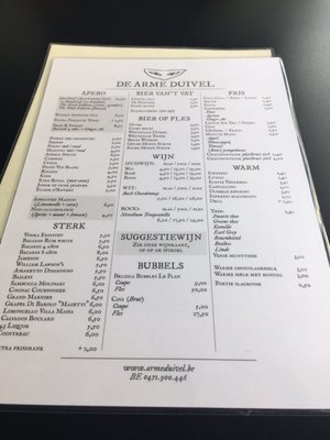Menu photo 5 De Arme Duivel Antwerp, VAN Menu photo 5 De Arme Duivel Antwerp, VAN