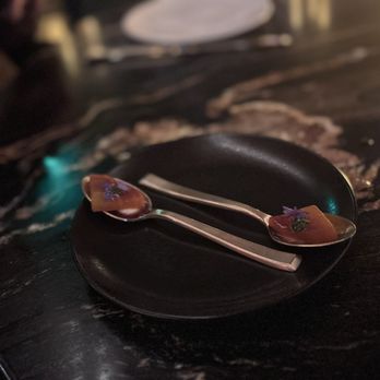 AYA - Beet and crème-fraiche amuse-bouche to start our meal - Seafood Near Me - Rohnert Park, California