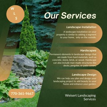 Weisert Landscaping Services - Stonework Specialists
* Retaining Walls
* Stairways
* Fireplaces
* Walkways
Weisert Landscaping Services
770-361-9667 - Landscaping Near Me Weisert Landscaping Services - Stonework Specialists
* Retaining Walls
* Stairways
* Fireplaces
* Walkways
Weisert Landscaping Services
770-361-9667 - Landscaping Near Me