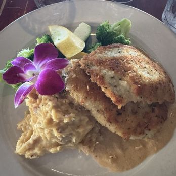 Lei Lei's Bar and Grill - Breaded chicken breast cutlets with a cream gravy, garlic mash, and grilled veggies. Needed salt but overall quite delish! - New American Near Me - Kahuku, Hawaii Lei Lei's Bar and Grill - Breaded chicken breast cutlets with a cream gravy, garlic mash, and grilled veggies. Needed salt but overall quite delish! - New American Near Me - Kahuku, Hawaii