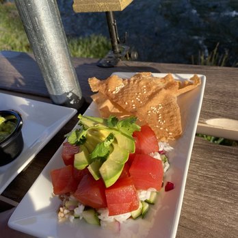 Aspen Peak Cellars - Tuna avocado poke stack ...so good! - Wineries Near Me - Bailey, Colorado
