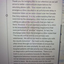 Comfort + Care Animal Hospital - Comfort+care reply