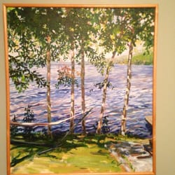 E M Dougan Art and Framing LLC - Lakeside Birches by EM Dougan