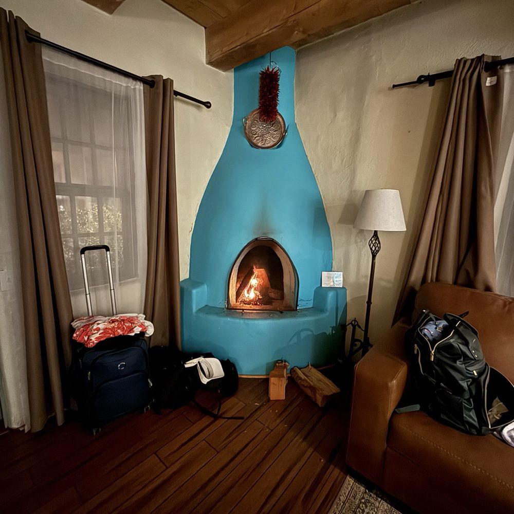 Las Palomas - Photo of our room and the fireplace. - Hotels Near Me - Santa Fe, New Mexico Las Palomas - Photo of our room and the fireplace. - Hotels Near Me - Santa Fe, New Mexico