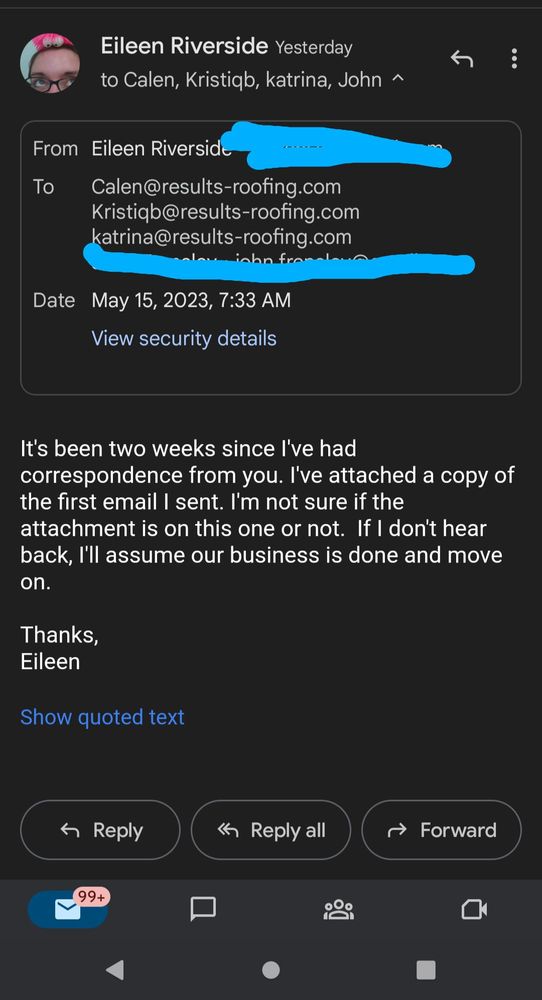 Slide of Results Roofing