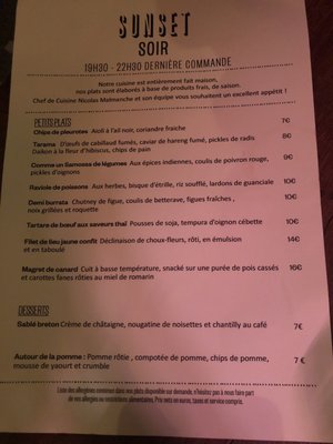 Menu photo 1 Sunset Paris, 75 Menu photo 1 Sunset Paris, 75