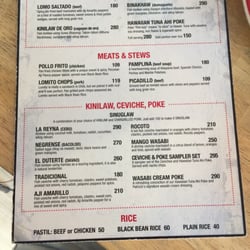 Patricio's Cevicheria - Menu