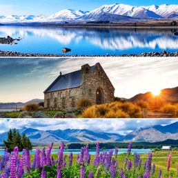 Lake Tekapo in different seasons Lake Tekapo in different seasons