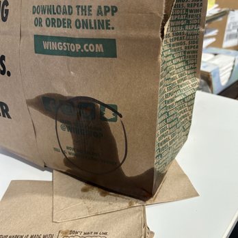 Wingstop - Paper bag, leaked over all passenger seat. - Chicken Wings Near Me - Tacoma, Washington Wingstop - Paper bag, leaked over all passenger seat. - Chicken Wings Near Me - Tacoma, Washington