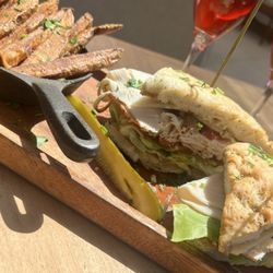 Turkey Club Sandwich on fresh Focaccia