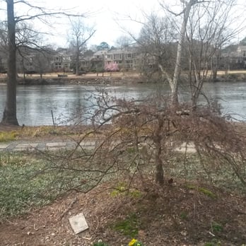 Ray's On the River - River view - great little walking path with wooden benches you can enjoy. - Seafood Near Me - Sandy Springs, Georgia