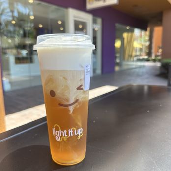 Happy Lemon - A1. Green Tea with Salted Cheese 50% sugar - Bubble Tea Near Me - Tustin, California