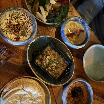 Maydan - Pickled platter, halloumi cheese, hummus, walnut casik, Muhamarra, bread - Moroccan Near Me - Washington, DC, District of Columbia Maydan - Pickled platter, halloumi cheese, hummus, walnut casik, Muhamarra, bread - Moroccan Near Me - Washington, DC, District of Columbia