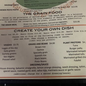 The Grain Cafe - Part of their menu as of 6/20/20 - Pizza Near Me - Redondo Beach, California