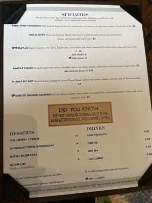 Menu photo 4 20320 Alaskan Grill Trapper Creek, AK