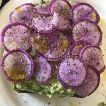 Lodge Bread - Avocado toast with sliced radishes. Gorgeous and delicious. - Bakeries Near Me - Los Angeles, California