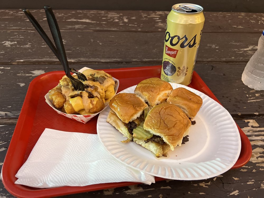 Food from GUSTOS burgers N stuff