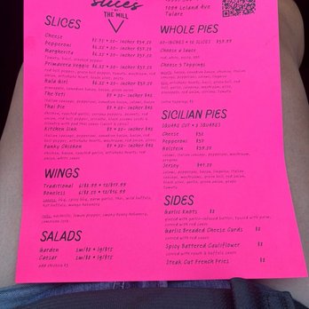 Slices By The Mill - The menu - Pizza Near Me - Tulare, California Slices By The Mill - The menu - Pizza Near Me - Tulare, California