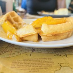 Peach cobbler waffles Peach cobbler waffles