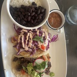 Fish taco and asada taco