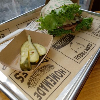 Super Duper Burgers - Lettuce-wrapped four cheese burger with pickles - Burgers Near Me - Berkeley, California Super Duper Burgers - Lettuce-wrapped four cheese burger with pickles - Burgers Near Me - Berkeley, California
